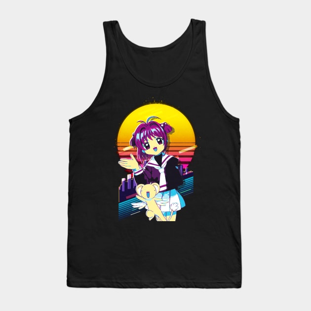 Classic Art Sakura Cute Girl Japanese Manga Tank Top by WholesomeFood